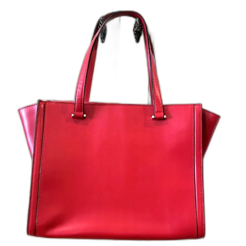 Kate Spade Vita Regatta Court Red Leather Tote Bag